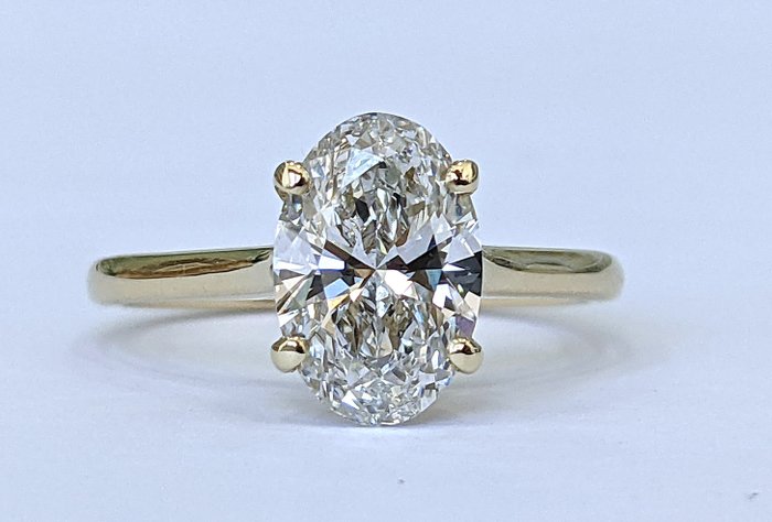 Ingen mindstepris - Forlovelsesring - 14 karat Gulguld -  2.11ct. tw. Diamant (Laboratoriedyrket) - E VVS2 IGI-certificeret