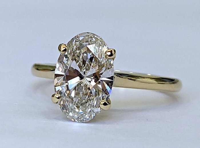 Ingen mindstepris - Forlovelsesring - 14 karat Gulguld -  2.12ct. tw. Diamant (Laboratoriedyrket) - E VVS2 IGI-certificeret