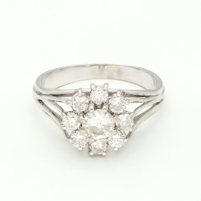 Ring - 18 kraat Hvidguld -  0.83ct. tw. Diamant (Natur)