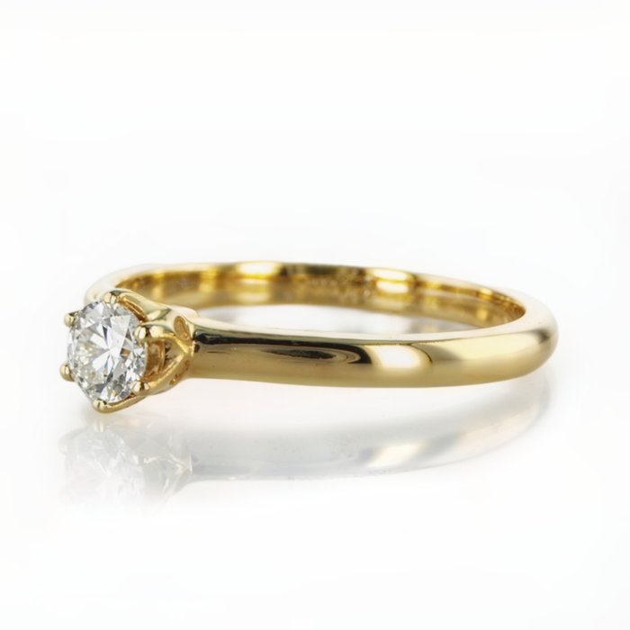 Forlovelsesring - 14 karat Gulguld -  0.39ct. tw. Diamant (Natur)