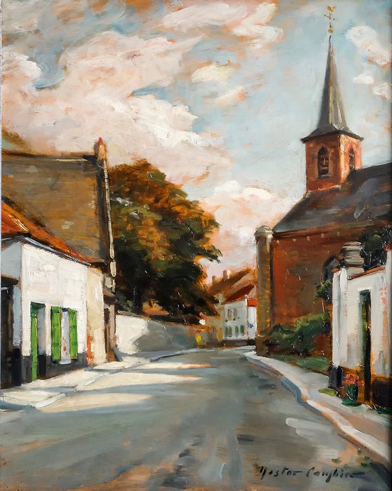 Nestor Cambier (1879-1957) - La rue du village