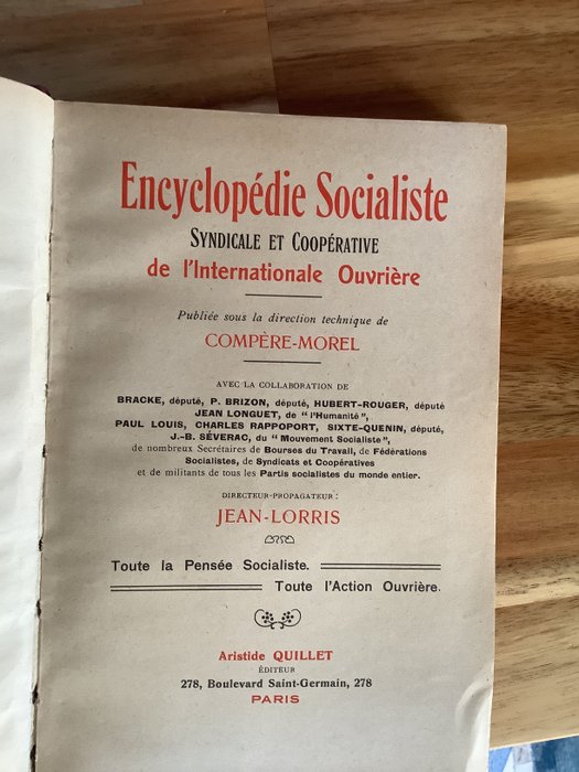 Lorris - Encyclopédie socialiste - 1912-1912