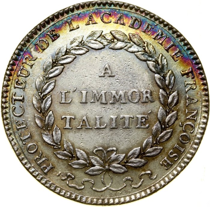 Frankrig. Ludvig 16. (1774-1792). Historical Medal (ND) 1774 - 1793 "Talite Protecteur de l'Academie Francoise" - rare  (Ingen mindstepris)