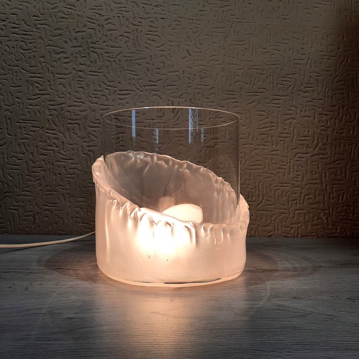 NO RESERVE - Bordlampe - Glas - 70'erne lavet i Italien