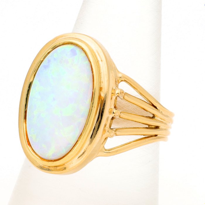 Ring - 18 kraat Gulguld Opal