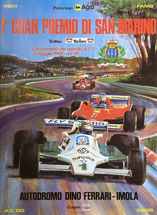 Gino Pallotti - 1° GRAN PREMIO DI SAN MARINO - FORMULA 1 - 1980‹erne