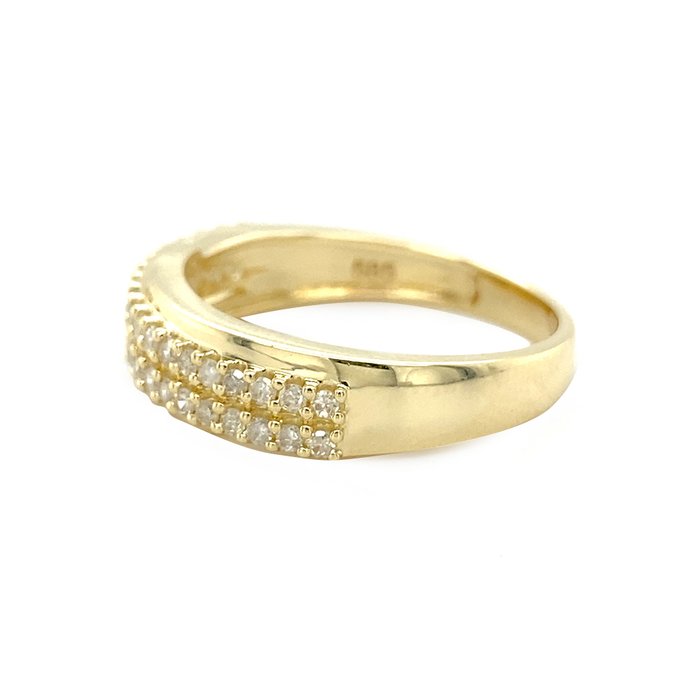 Ingen mindstepris - Ring - 14 karat Gulguld -  0.32ct. tw. Diamant (Natur)