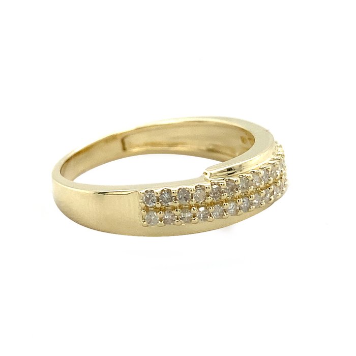 Ingen mindstepris - Ring - 14 karat Gulguld -  0.32ct. tw. Diamant (Natur)