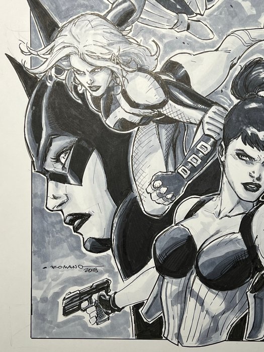 Molenaar, Romano - 1 Original drawing - Birds of Prey - All 4 Female Heroes - 2018