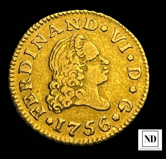 Spanien. Fernando VI (1746-1759). 1/2 Escudo 1756 - Madrid