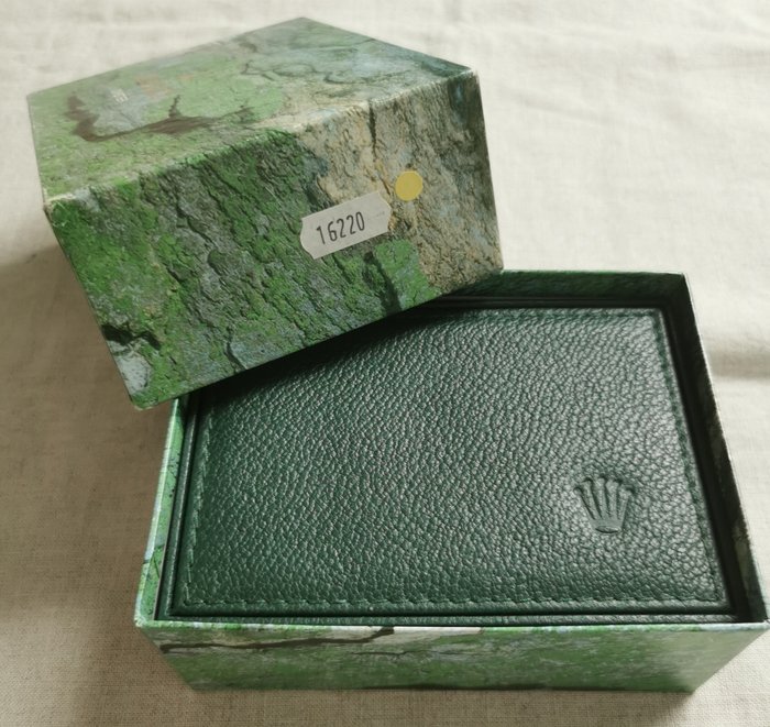 Rolex - vintage green leather box ref.68.00.55/out box stickers 16220 good condition