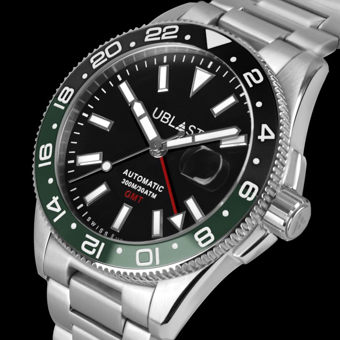 Ublast - Royal GMT Professional - UBRG44BGN - Automatic Swiss MOVT - Mænd - Ny