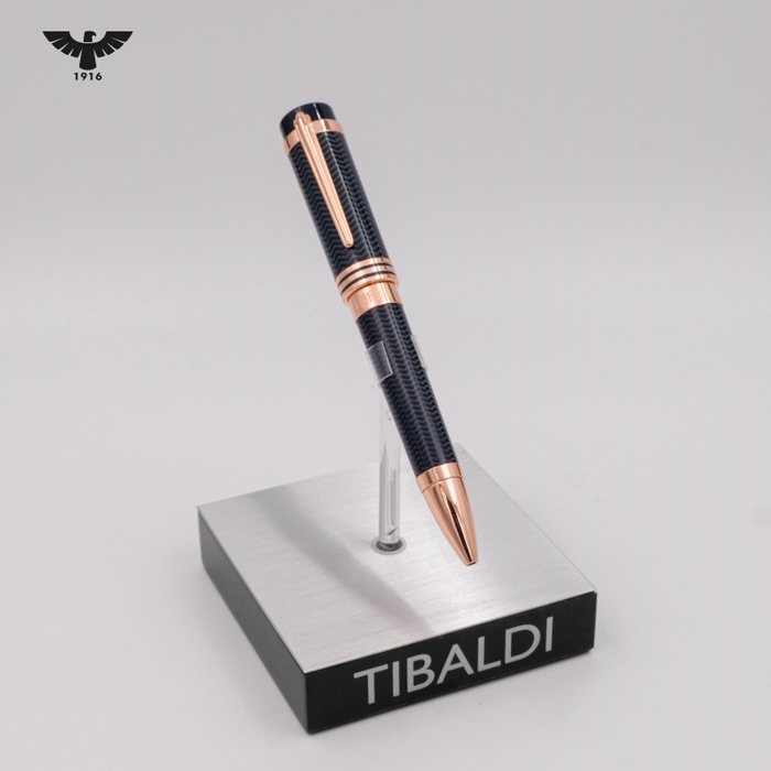 Tibaldi - New York - Dark Blue  Rose Gold Trims + Wallet GIFT!! - Kuglepen