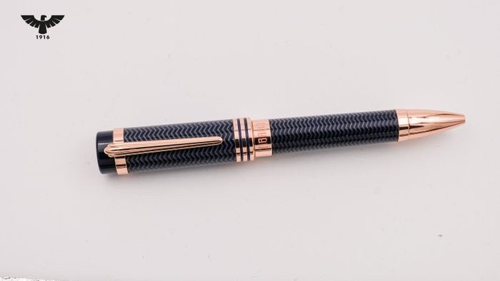 Tibaldi - New York - Dark Blue  Rose Gold Trims + Wallet GIFT!! - Kuglepen