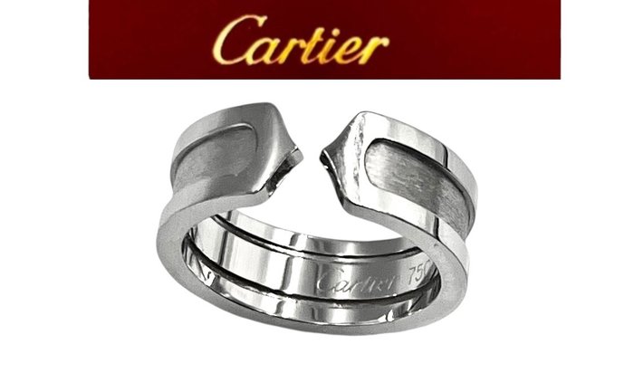 Cartier - Ring - C de Cartier - 18 kraat Hvidguld - Dobbelt C bred udgave