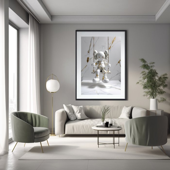 Artxlife - Kaws WhiteGold Marble Swing [XXL]