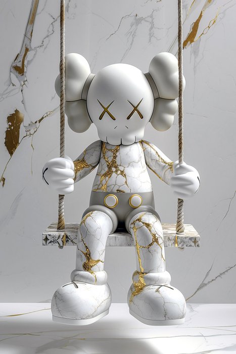 Artxlife - Kaws WhiteGold Marble Swing [XXL]