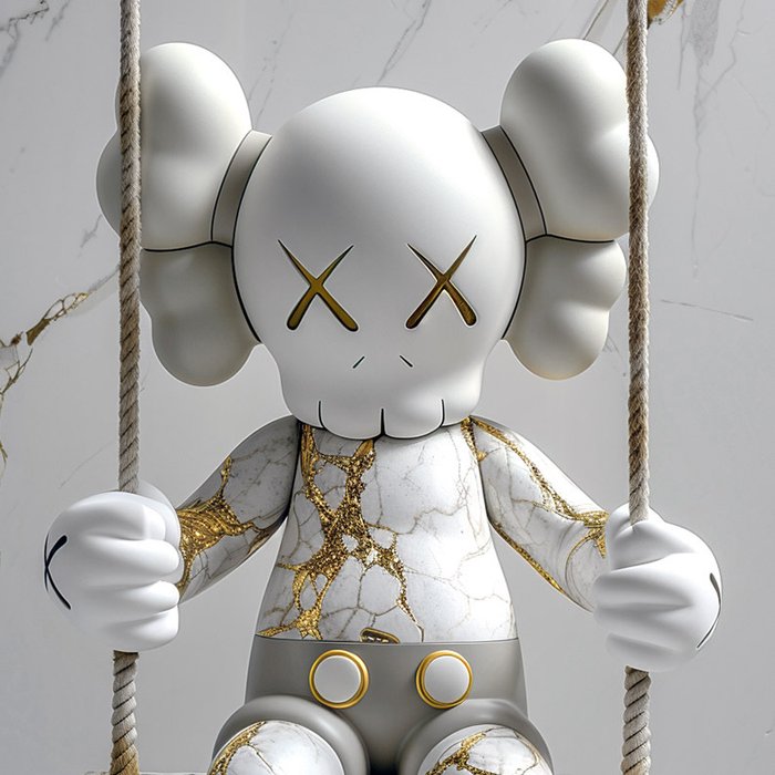 Artxlife - Kaws WhiteGold Marble Swing [XXL]