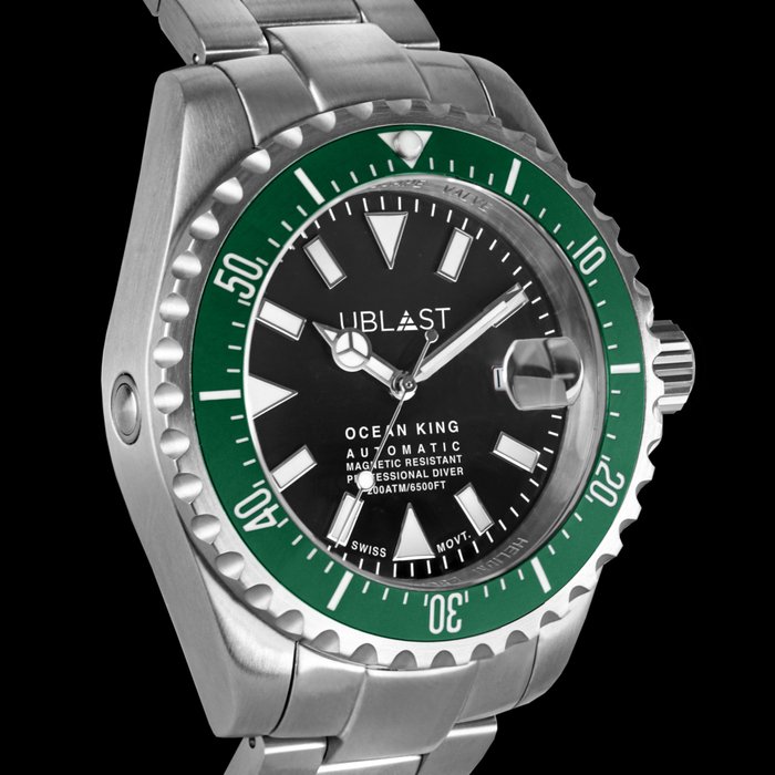 Ublast - Ocean King - UBOK45200BL/GN - Sub 200 ATM - Automatic Swiss MOVT - Mænd - Ny