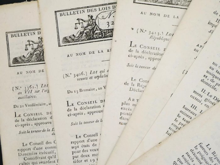 Dokument - [Cambacérès] - Bulletins des lois de la République 317, 322, 323, 324 - 1901