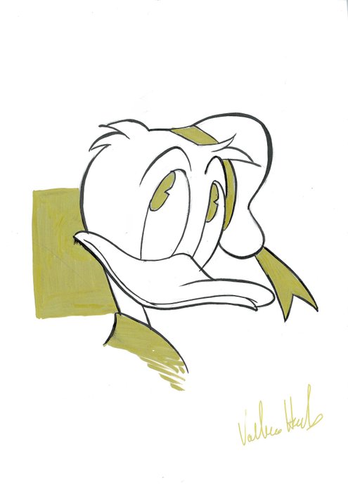 Valerio Held - 1 Original drawing - Topolino - Paperino -oro