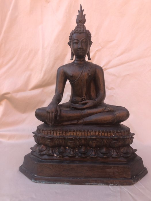 Bronzen Boeddha 44 cm. - Statue - Thailand  (Ingen mindstepris)