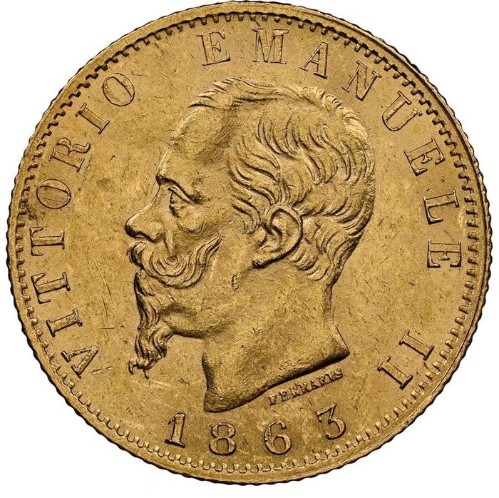 Italien. Vittorio Emanuele II di Savoia (1861-1878). 20 Lire 1863 gold coin