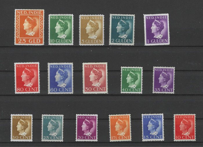 Hollandsk Østindien 1941 - Dronning Wilhelmina "Konijnenburg" - NVPH 274/281, 282/289