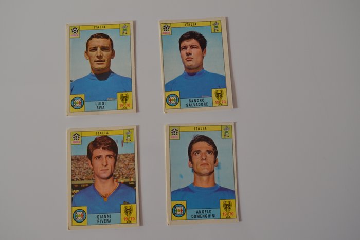 Panini - WC Mexico 70 - Luigi Riva   Angelo Domenghini  Sandro Salvadore  Gianni Rivera - 4 Card