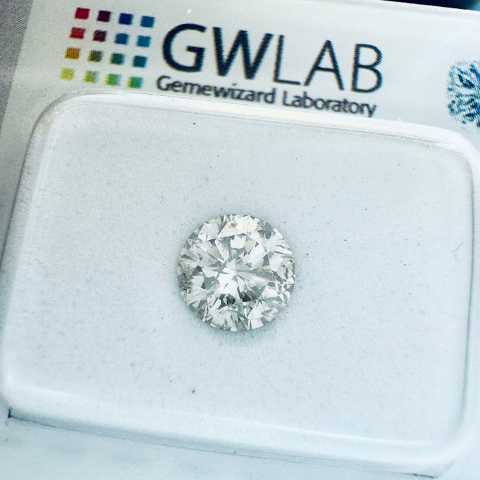 1 pcs Diamant  (Natur)  - 0.73 ct - Rund - J - I1 - Gemewizard Gemological Laboratory (GWLab) - Ingen reservepris