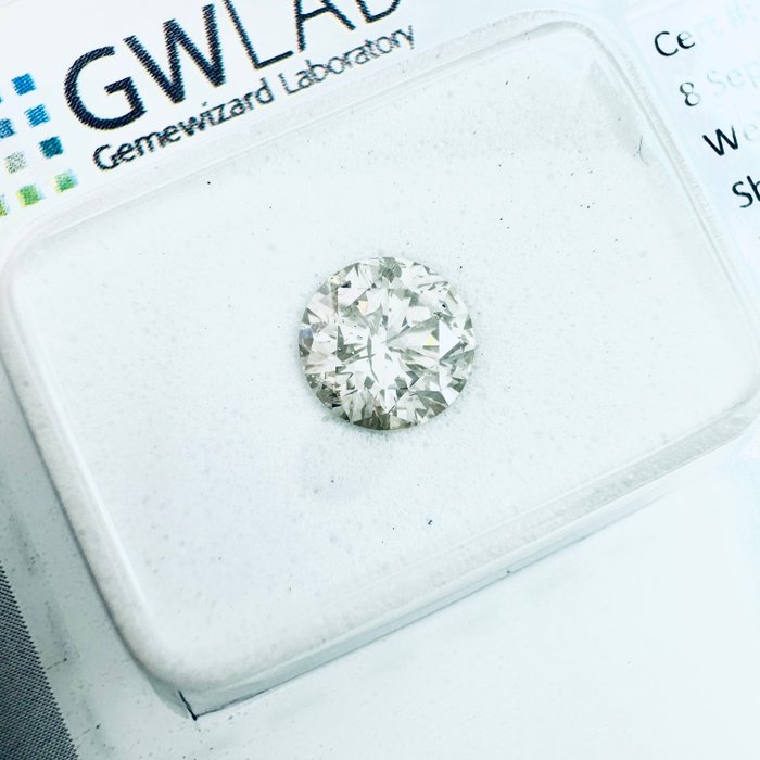 1 pcs Diamant  (Natur)  - 0.73 ct - Rund - J - I1 - Gemewizard Gemological Laboratory (GWLab) - Ingen reservepris