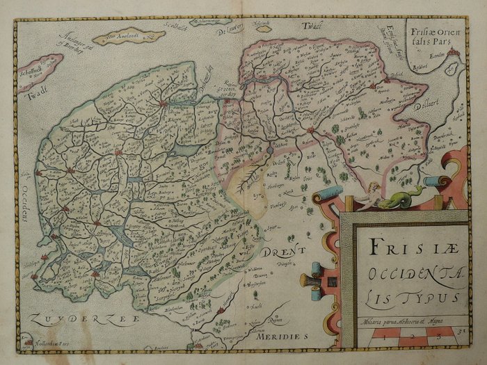 Holland - Friesland, Groningen; Lodovico Guicciardini / W. Blaeu - Frisiae Occidentalis Typus - 1601-1620