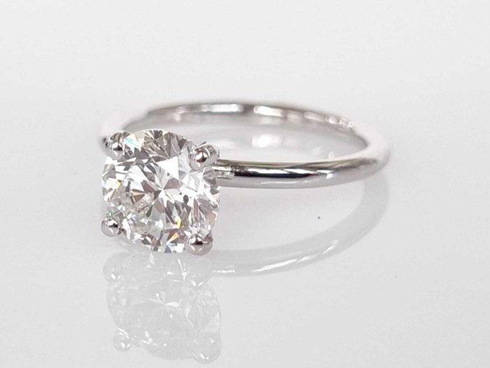 Forlovelsesring - 14 karat Hvidguld -  2.04ct. tw. Diamant (Laboratoriedyrket)