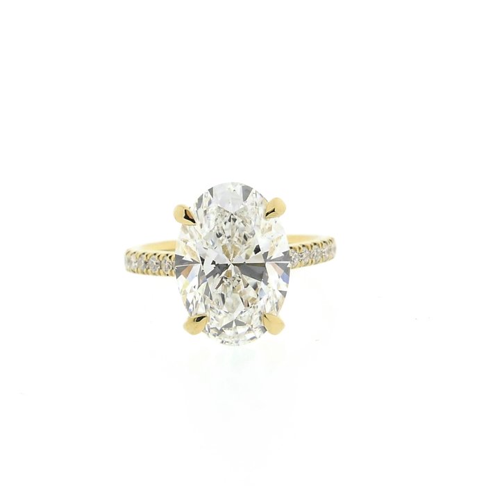 Ring - 18 kraat Gulguld -  6.28ct. tw. Diamant (Laboratoriedyrket) - Diamant