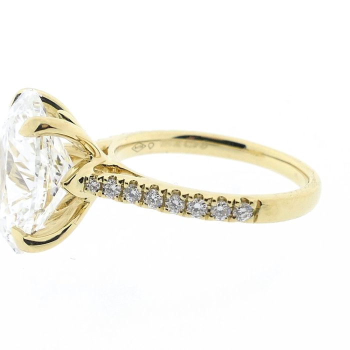 Ring - 18 kraat Gulguld -  6.28ct. tw. Diamant (Laboratoriedyrket) - Diamant