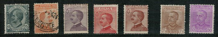 Italien Kongerige 1906/1929 - Vittorio Emanuele III serie cpl. og singler fra perioden. - Sassone 2024