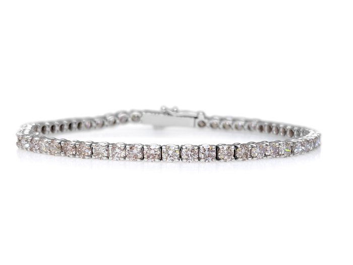 Armbånd - 14 karat Hvidguld -  5.85ct. tw. Lyserød Diamant (Naturfarvet) - Pink - GWLab