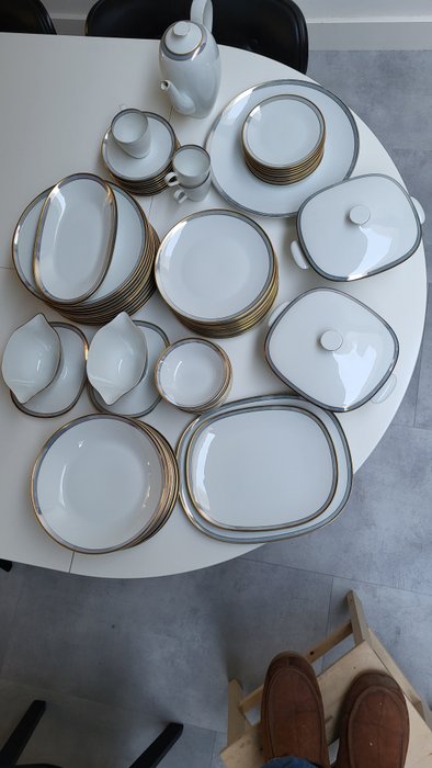 Rosenthal - Rosenthal - Bordservice til 12 (76) - Form Fortuna, serie blå 3455 - Porcelæn - Fortuna blå 3455