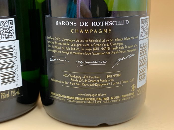 Barons de Rothschild, brut Nature - Champagne - 3 Flasker (0,75 L)