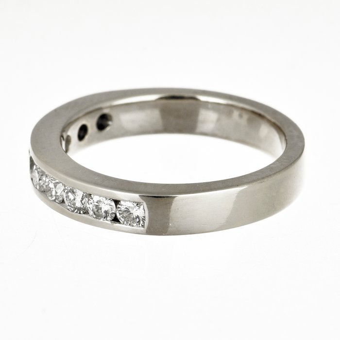 Ring - 18 kraat Hvidguld Diamant (Natur)