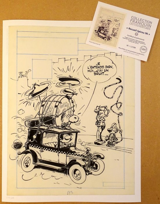 Franquin, André - 1 Pigment print - Gaston - Collection Franquin Les Couvertures - Recueil Spirou 96 - 2022