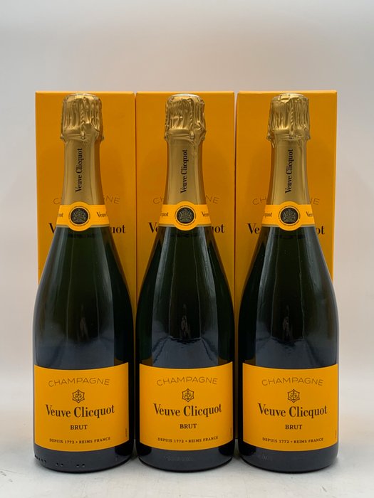 Veuve Clicquot - Champagne Brut - 3 Flasker (0,75 L)