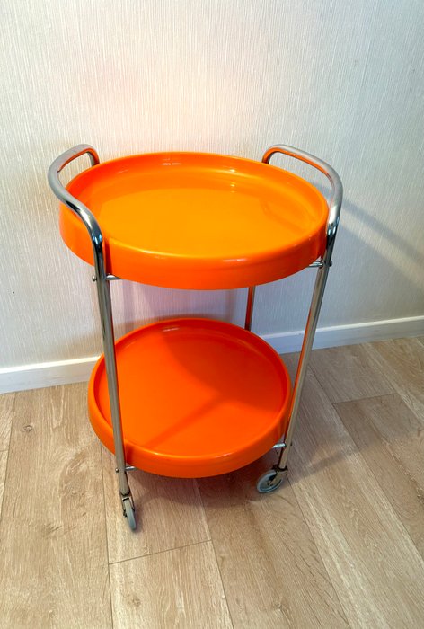 Serveringsvogn - Forkromet, Plast - Orange pop