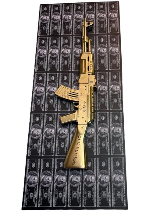 AmsterdamArts - 3D Louis Vuitton AK47 Gold wall art