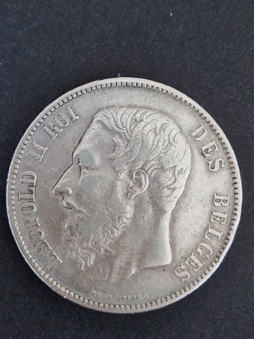 Belgien. Leopold I en Leopold II. 5 Francs 1865 en 1867  (Ingen mindstepris)