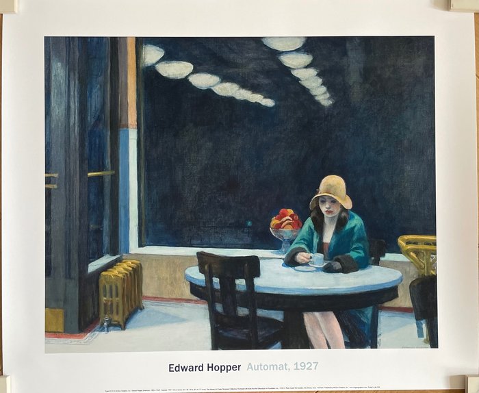 Edward Hopper (after) - Automat, 1927, Copyright 2016 printed in the USA