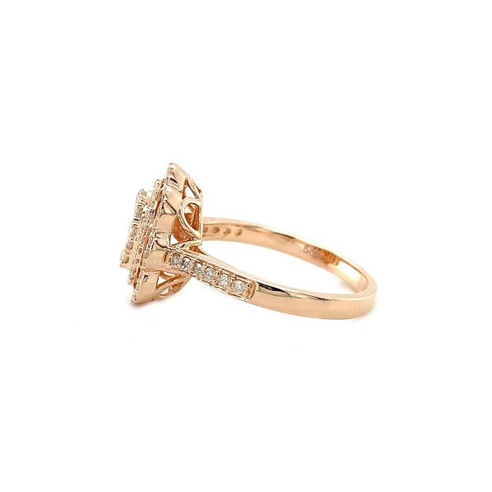 Ring - 14 karat Rosaguld -  046ct tw Diamant (Natur)