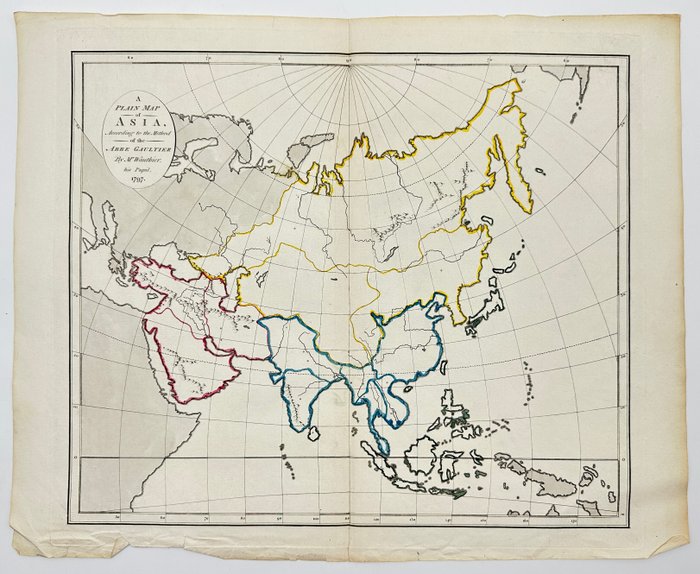 Asien - Almindelig kort over Asien; Samuel Bentley / Richard Bentley / Abbe Gaultier - A plain map of Asia, according to the method of the Abbe Gaultie - 1801-1820