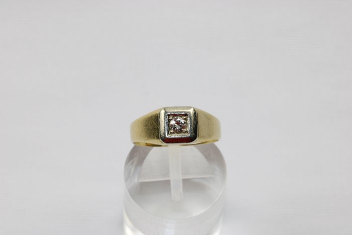 Ring - 14 karat Gulguld -  0.24ct. tw. Diamant (Natur)