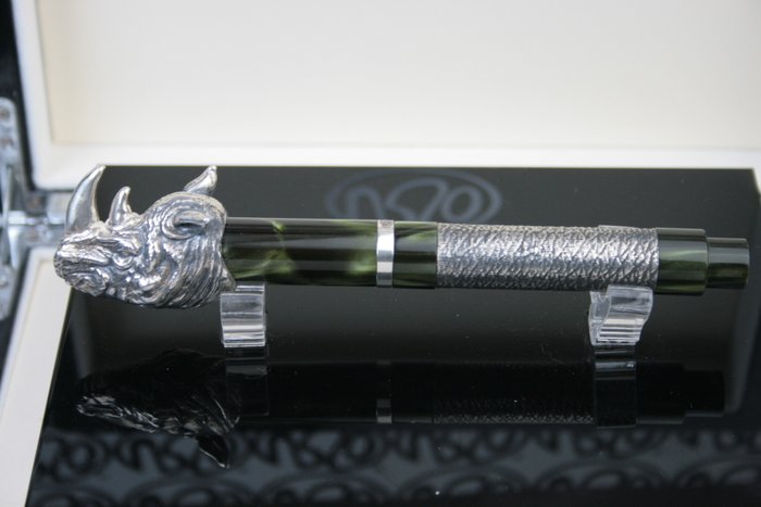 Urso - Roller ball Rhinoceros in sterling silver and prestigiouse resin limited edition 10 pcs - Rollerpen